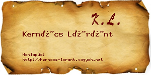 Kernács Lóránt névjegykártya