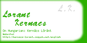 lorant kernacs business card