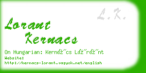 lorant kernacs business card